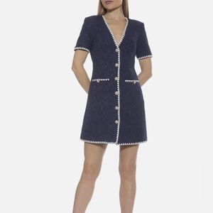 Alexia Admor Holly Dress - Navy Tweed NWT